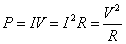 Regents Physics Electrical Power Formula